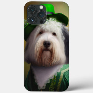 Oude Engelse Sheepdog in St. Patrick's Day Dress Case-Mate iPhone Case