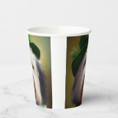 Oude Engelse Sheepdog in St. Patrick's Day Dress Papieren Bekers (Links)