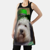 Oude Engelse Sheepdog in St. Patrick's Day Dress Schort (Insitu)