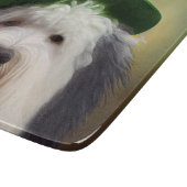 Oude Engelse Sheepdog in St. Patrick's Day Dress Snijplank (Hoek)