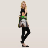 Oude Engelse Sheepdog in St. Patrick's Day Dress Tote Bag (Op model)