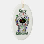 Oude Engelse Sheepdog - kerstlampjes Keramisch Ornament (Rechts)