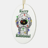 Oude Engelse Sheepdog - kerstlampjes Keramisch Ornament (Links)