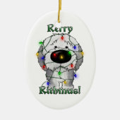 Oude Engelse Sheepdog - kerstlampjes Keramisch Ornament (Voorkant)