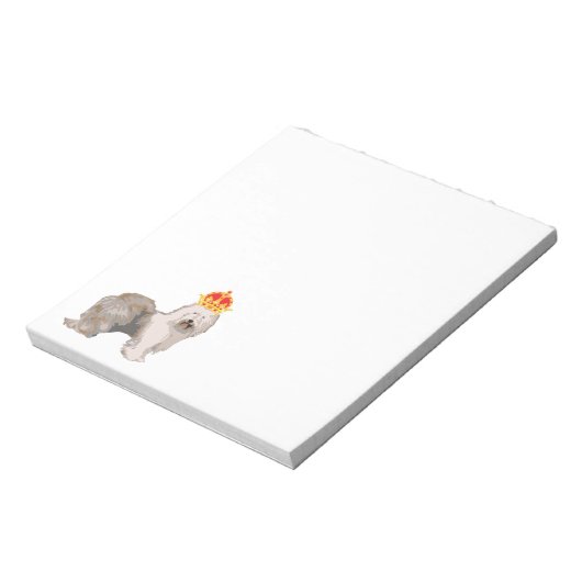 Oude Engelse Sheepdog met kroonnotiepads Notitieblok (Linkerzijde)
