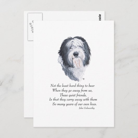 Oude Engelse Sheepdog Rainbow Bridge Briefkaart (Voorkant / Achterkant)