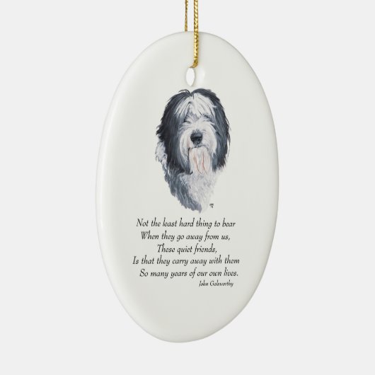 Oude Engelse Sheepdog Rainbow Bridge Keramisch Ornament (Rechts)