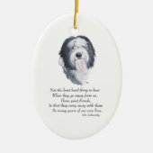 Oude Engelse Sheepdog Rainbow Bridge Keramisch Ornament (Voorkant)