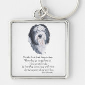 Oude Engelse Sheepdog Rainbow Bridge Sleutelhanger (Voorkant)