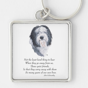 Oude Engelse Sheepdog Rainbow Bridge Sleutelhanger