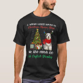 Oude Engelse Sheepdog Reindeer kerstboom Ornam T-shirt (Voorkant)