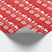 Oude Engelse Sheepdog Silhouettes kerstfeestdag Cadeaupapier (Hoek)