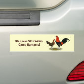 Oude Engelse spelbantams: BB Red Pair Bumpersticker (Op auto)