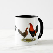 Oude Engelse spelbantams: BB Red Pair Mok (Voorkant rechts)