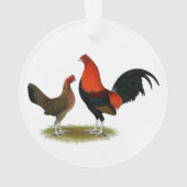 Oude Engelse spelbantams: BB Red Pair Ornament (achterkant)