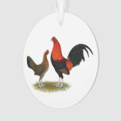 Oude Engelse spelbantams: BB Red Pair Ornament (voorkant)