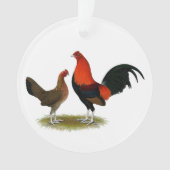 Oude Engelse spelbantams: BB Red Pair Ornament (voorkant)
