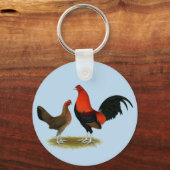 Oude Engelse spelbantams: BB Red Pair Sleutelhanger (Voorkant)
