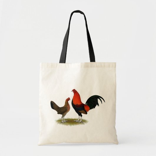 Oude Engelse spelbantams: BB Red Pair Tote Bag (Voorkant)