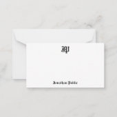 Oude Engelse tekst gecalligrafeerd Monogram Sjablo Notitiekaartje (Voorkant)