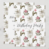 Oude Engelse tuin Floral Birthday Kaart (Voorkant / Achterkant)