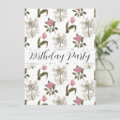 Oude Engelse tuin Floral Birthday Kaart (Staand voorkant)
