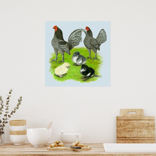 Oude Engelstalige blauw spel Poster (Keuken)