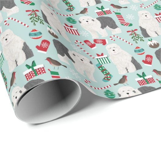 Oude Engelstalige kerstinpakpapier Cadeaupapier (Rol Hoek)