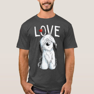 Oude Engelstalige sapdog Love I Dog T-shirt Bobtai