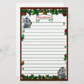 Oude Engelstalige Sheep-hond Merry Kerstmis Briefp Briefpapier (Voorkant / Achterkant)