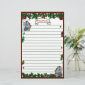 Oude Engelstalige Sheep-hond Merry Kerstmis Briefp Briefpapier (Staand voorkant)