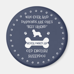 Oude Engelstalige Sheepdog Best Friend Magneet