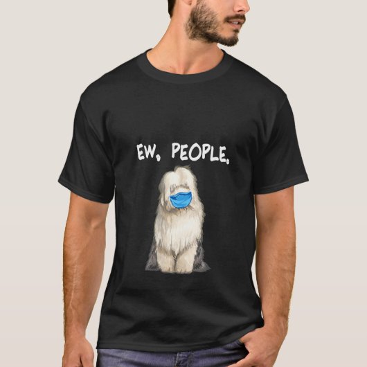 Oude Engelstalige Sheepdog Jonge mensen die verdie T-shirt (Voorkant)