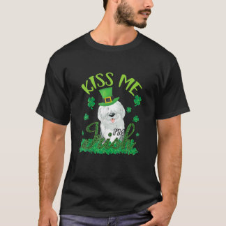 Oude Engelstalige Sheepdog Shamrocks Kus me Ik ben T-shirt