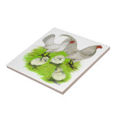 Oude Engelstalige zelfblauwe bantam familie Tegeltje (Zijkant)