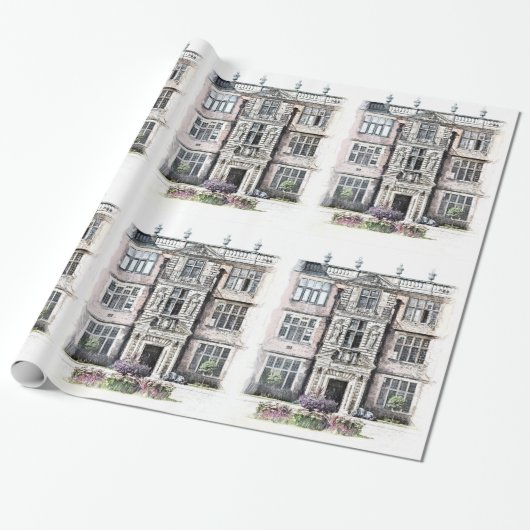 OUDE ENGLAND CADEAUPAPIER (Uitgerold)