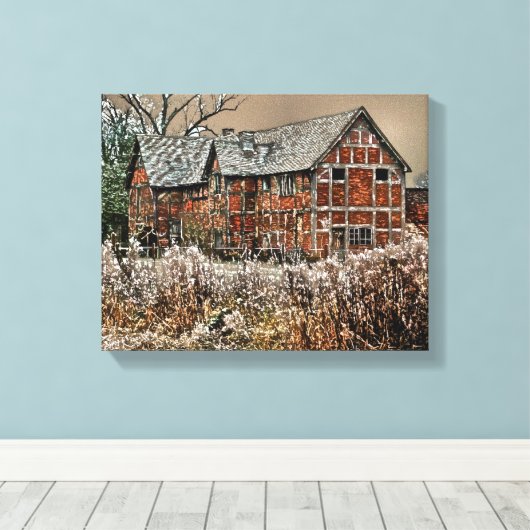 OUDE ENGLAND CANVAS AFDRUK (Insitu (Houten vloer))