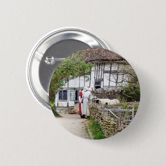 OUDE ENGLAND RONDE BUTTON 5,7 CM (Voorkant /achterkant)