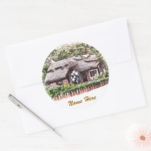 OUDE ENGLAND RONDE STICKER (Envelop)