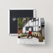 OUDE ENGLAND VIERKANTE BUTTON 5,1 CM (Voorkant /achterkant)