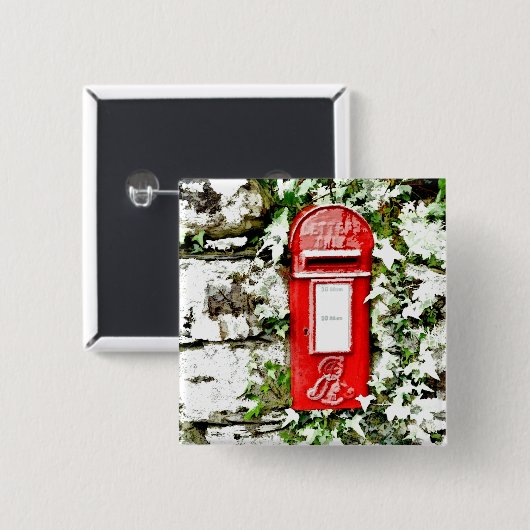 OUDE ENGLAND VIERKANTE BUTTON 5,1 CM (Voorkant /achterkant)