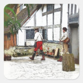 OUDE ENGLAND VIERKANTE STICKER (Voorkant)