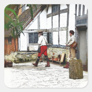 OUDE ENGLAND VIERKANTE STICKER