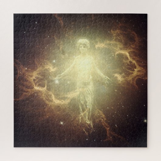 Oude Entiteit Verschijnt In De Diepte Van De Diepe Legpuzzel (Verticaal)