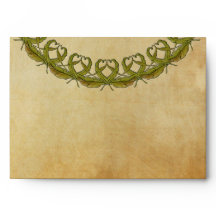 Oude envelop met origineel aquarel ornament