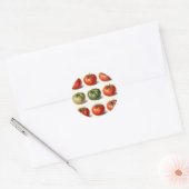 Oude erfgoed tomatensoort botanisch raster ronde sticker (Envelop)