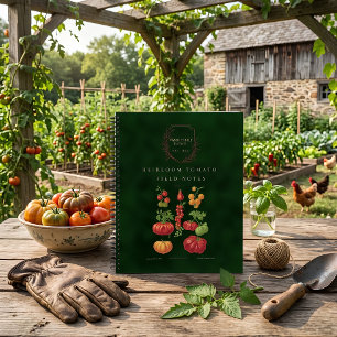 Oude erfgoedtomaten botanische gepersonaliseerde notitieboek