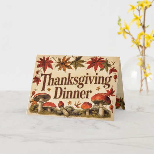 Oude esdoornbladeren - Thanksgiving uitnodiging (Gele Bloem)