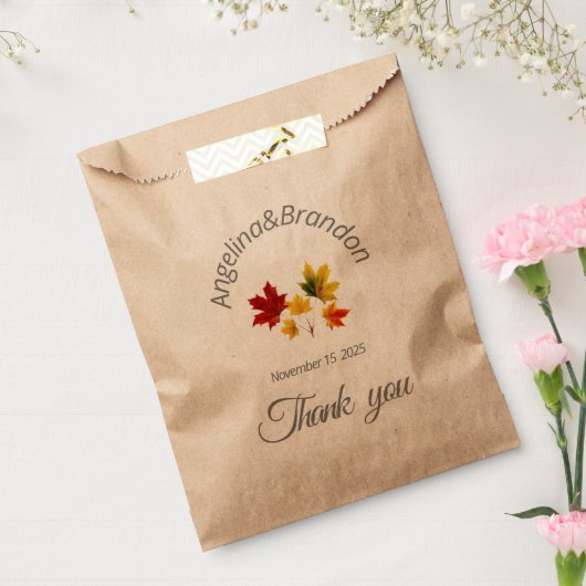 Oude esdorenbladeren bedankzakje (Gezegeld)