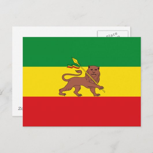 Oude Ethiopische vlag Briefkaart (Voorkant / Achterkant)